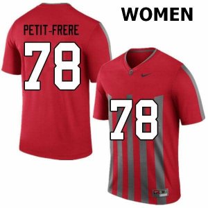 NCAA Ohio State Buckeyes Women's #78 Nicholas Petit-Frere Retro Nike Football College Jersey KON0345AV